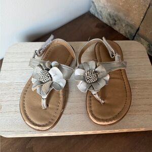 Cherokee Tan Kids Sandals with Flower Accent